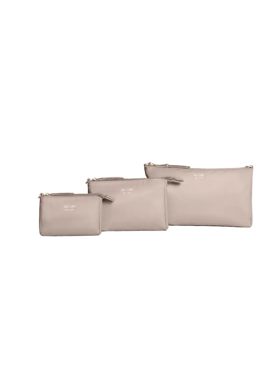 3-piece Pouch Set Taupe