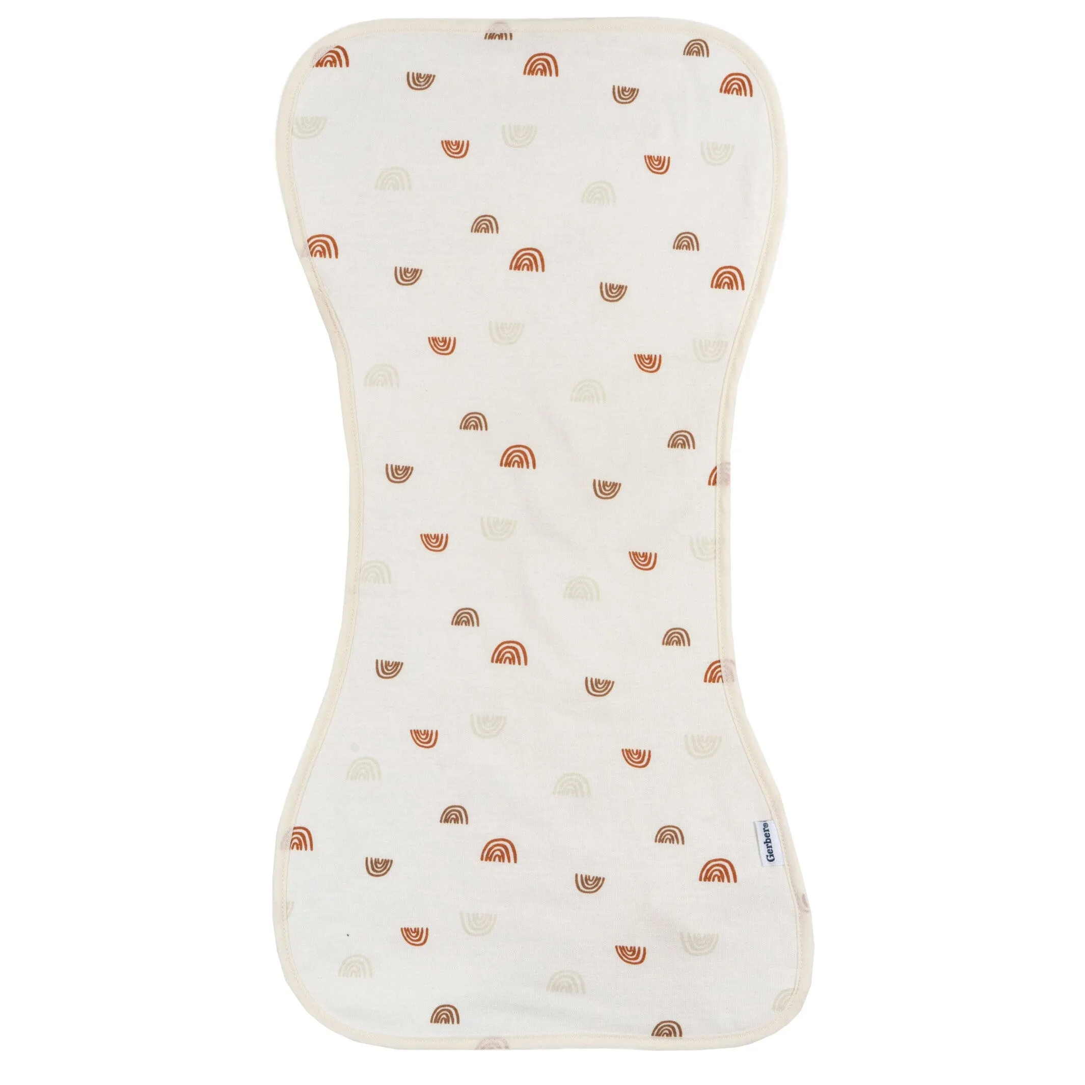 5-Pack Baby Neutral Rust Suns & Rainbows Jersey Burp Cloths