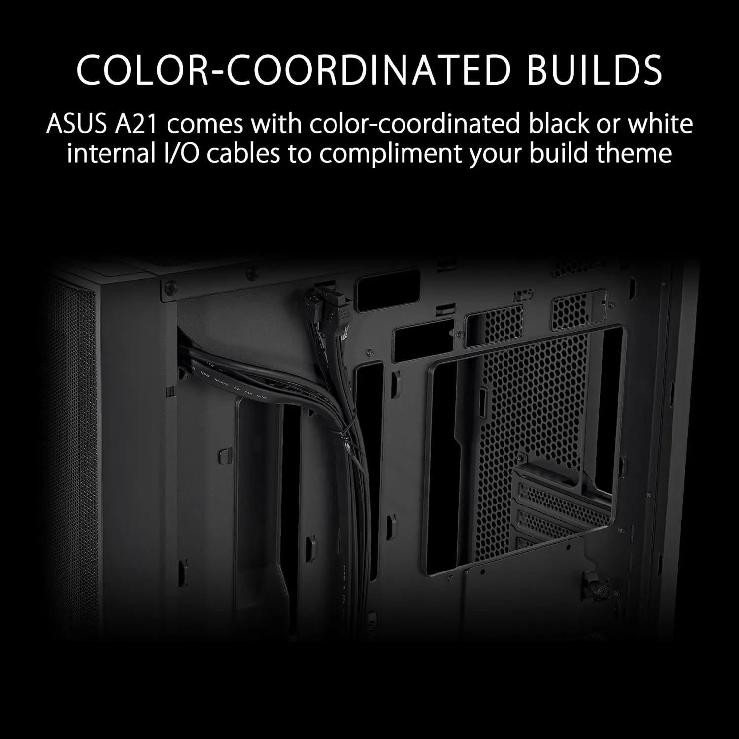 ASUS A21 Tempered Glass Side Panel Micro ATX (mATX) Gaming PC Casing | No Case Fans Included