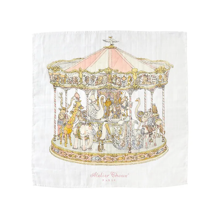 Atelier Choux Carré – Pink Carousel Swaddle