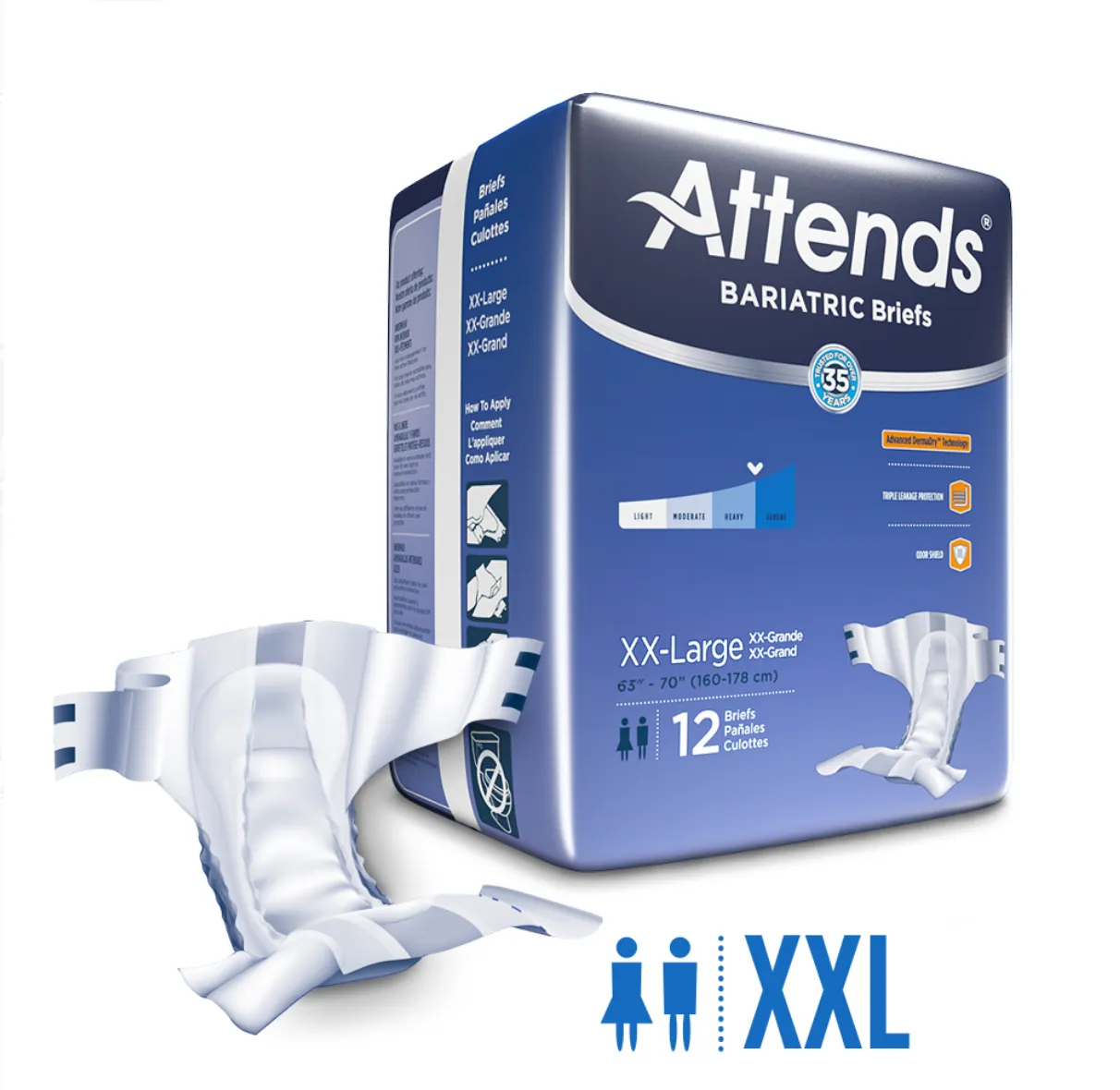 Attends® DermaDry Bariatric Briefs XXL