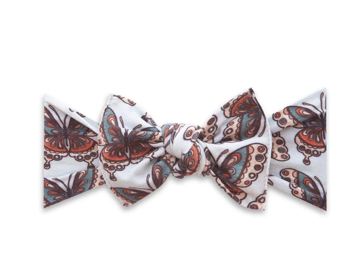 Baby Bling Bows PRINTED KNOT--Vintage Butterfly