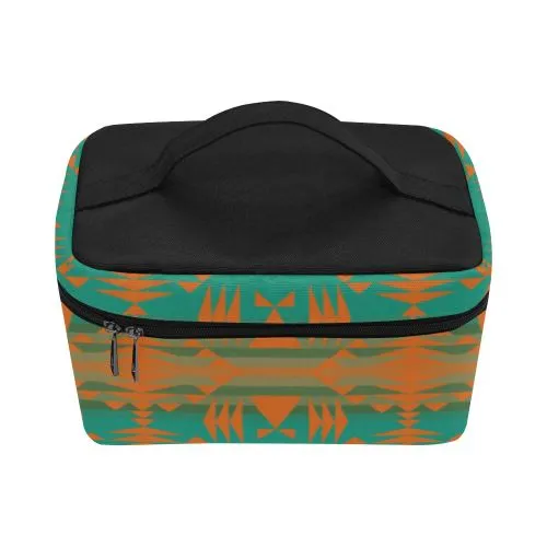 Between the Mountains Deep Lake Orange Cosmetic Bag/Large