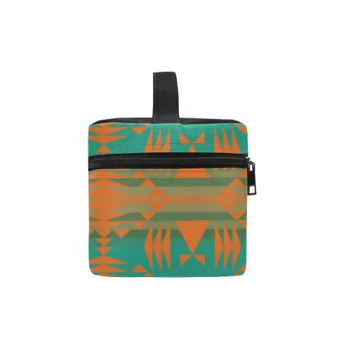 Between the Mountains Deep Lake Orange Cosmetic Bag/Large