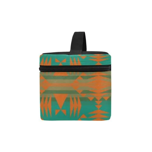 Between the Mountains Deep Lake Orange Cosmetic Bag/Large