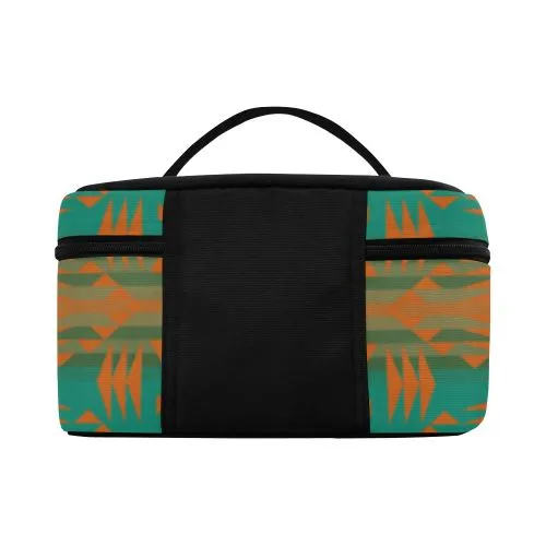 Between the Mountains Deep Lake Orange Cosmetic Bag/Large