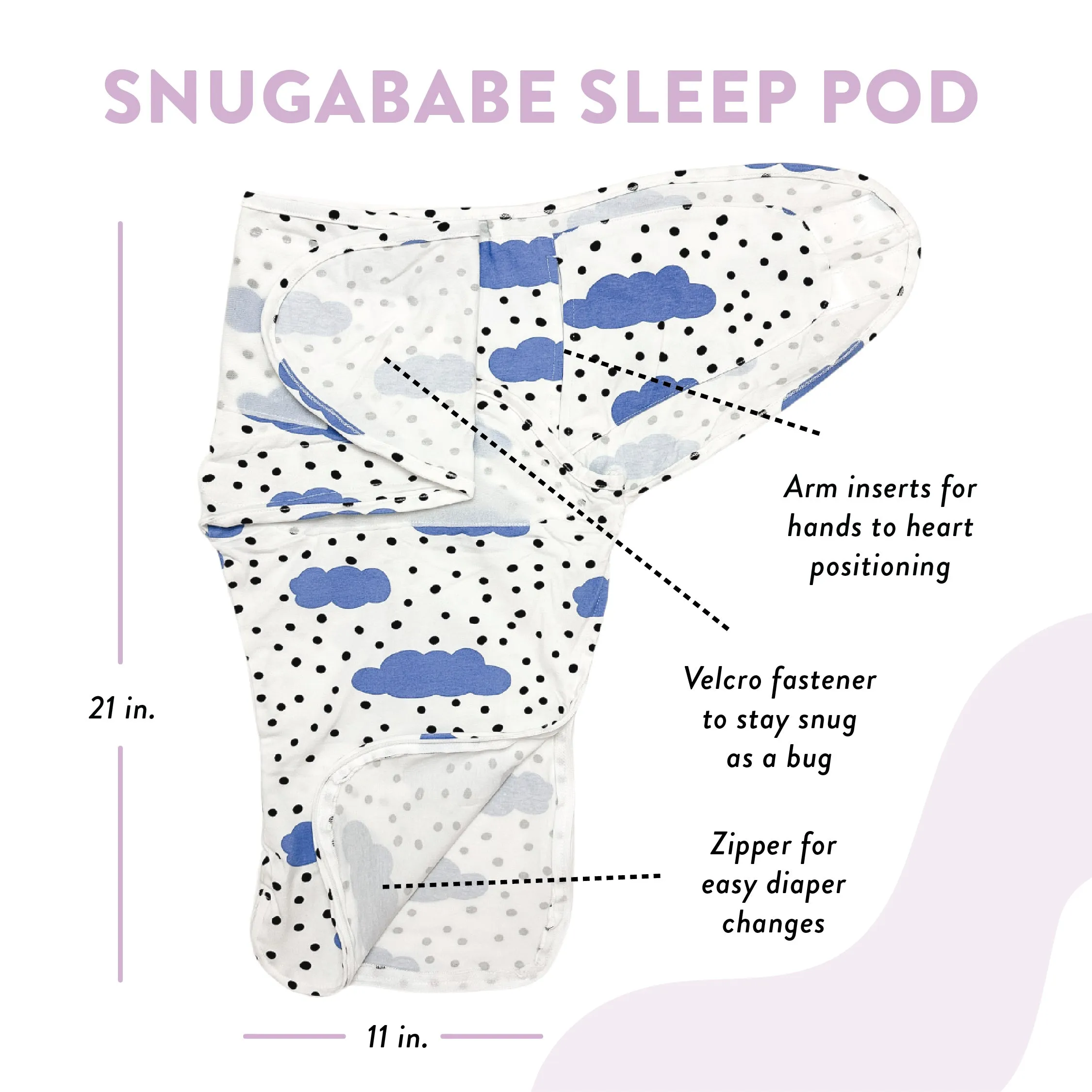 Blue Clouds Snugababe Swaddle™ Sleep Pod