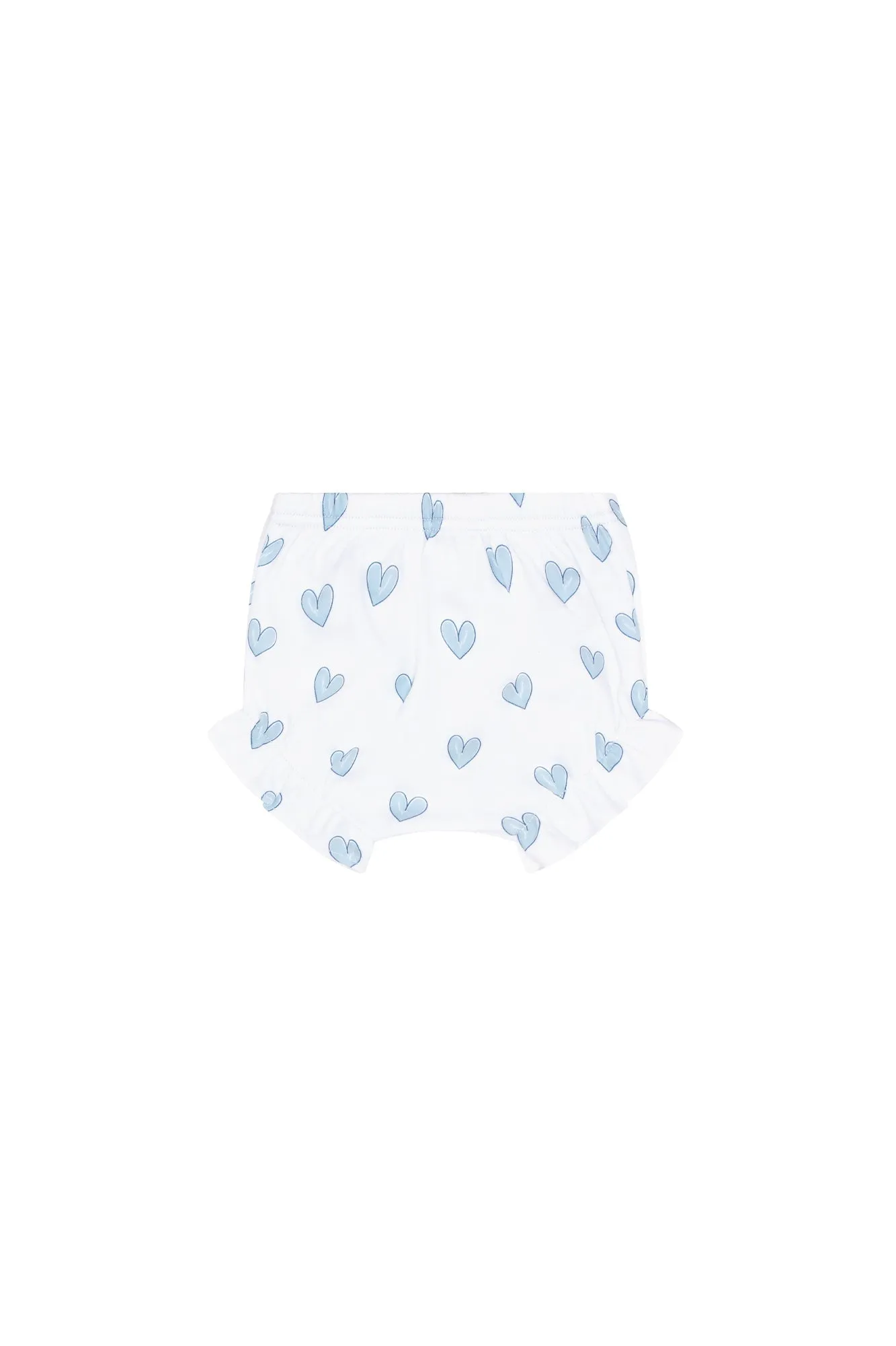 Blue Heart Print Diaper Cover Set