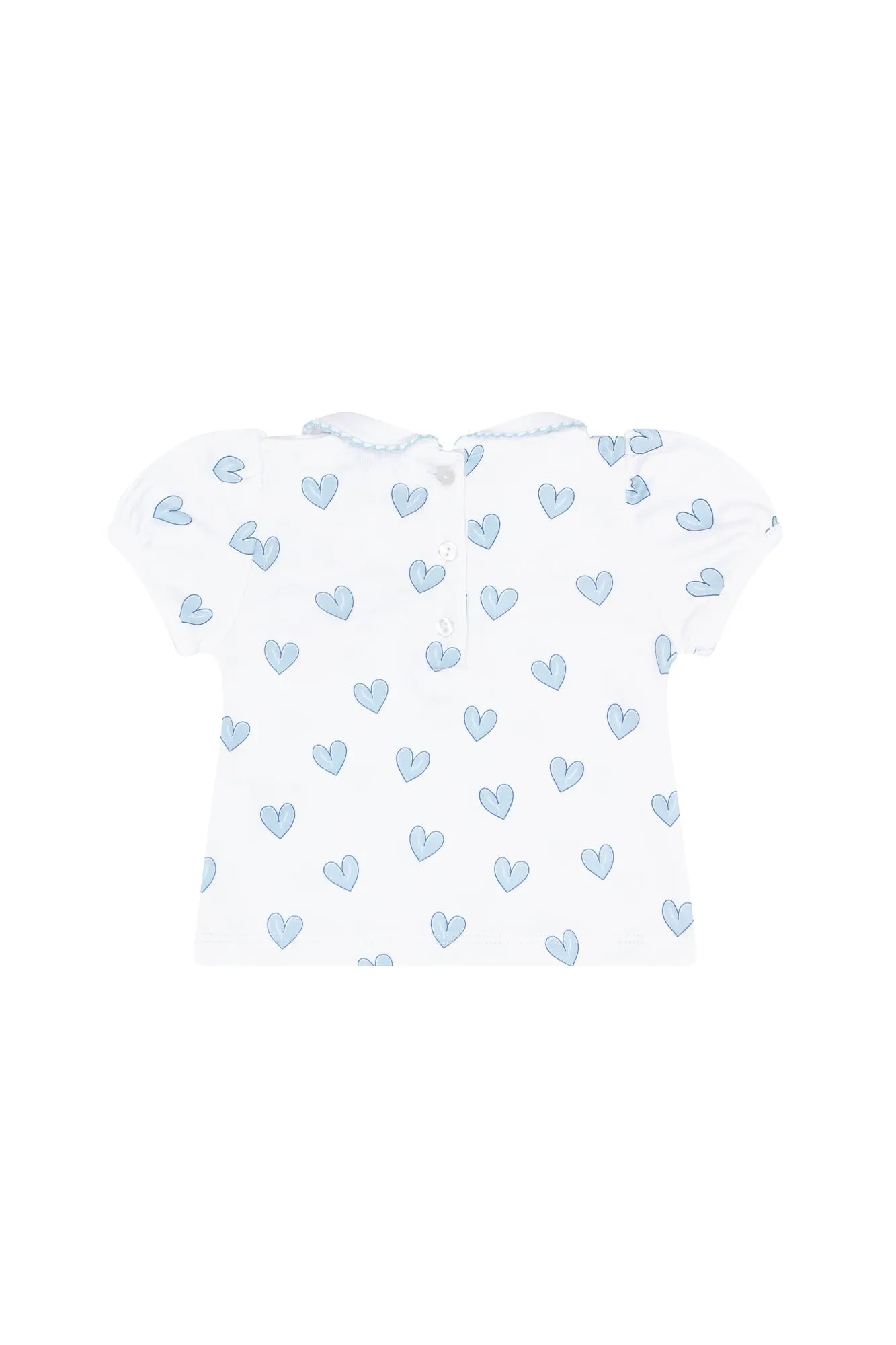 Blue Heart Print Diaper Cover Set