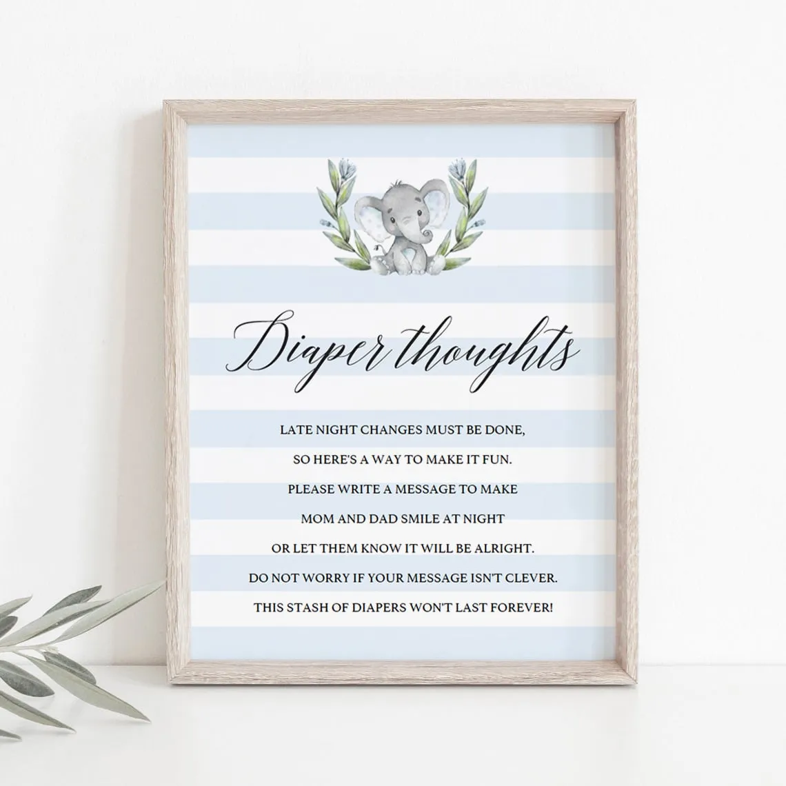 Boy Baby Shower Diaper Thoughts Game Printable