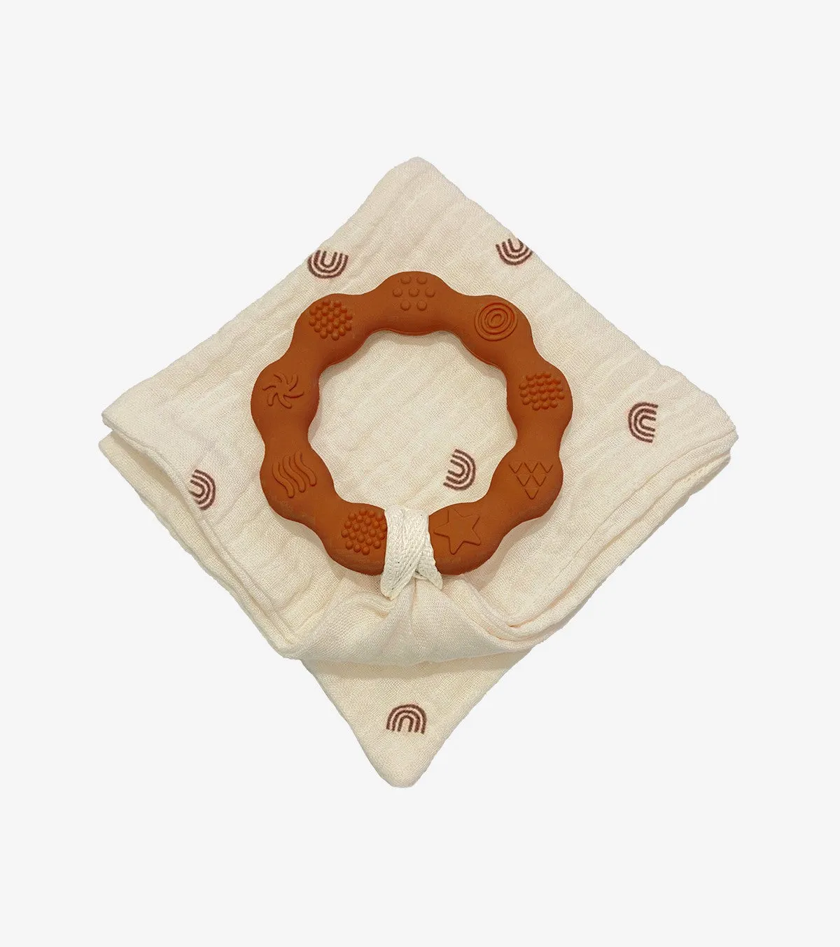 Brown Teething Ring And Diaper