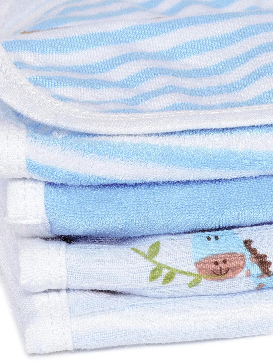 Burpy - Terry Muslin - 4Pc Set - Blue