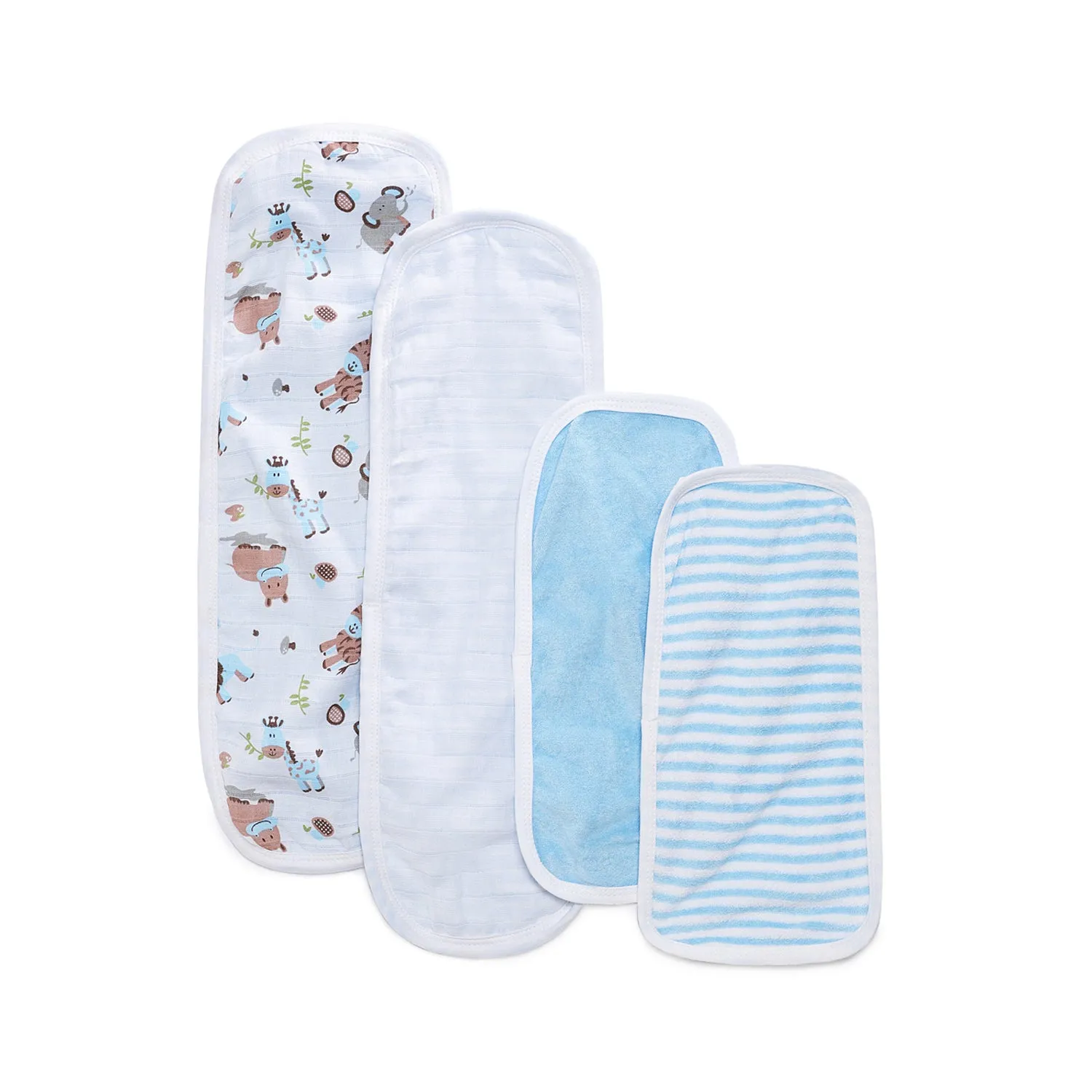Burpy - Terry Muslin - 4Pc Set - Blue