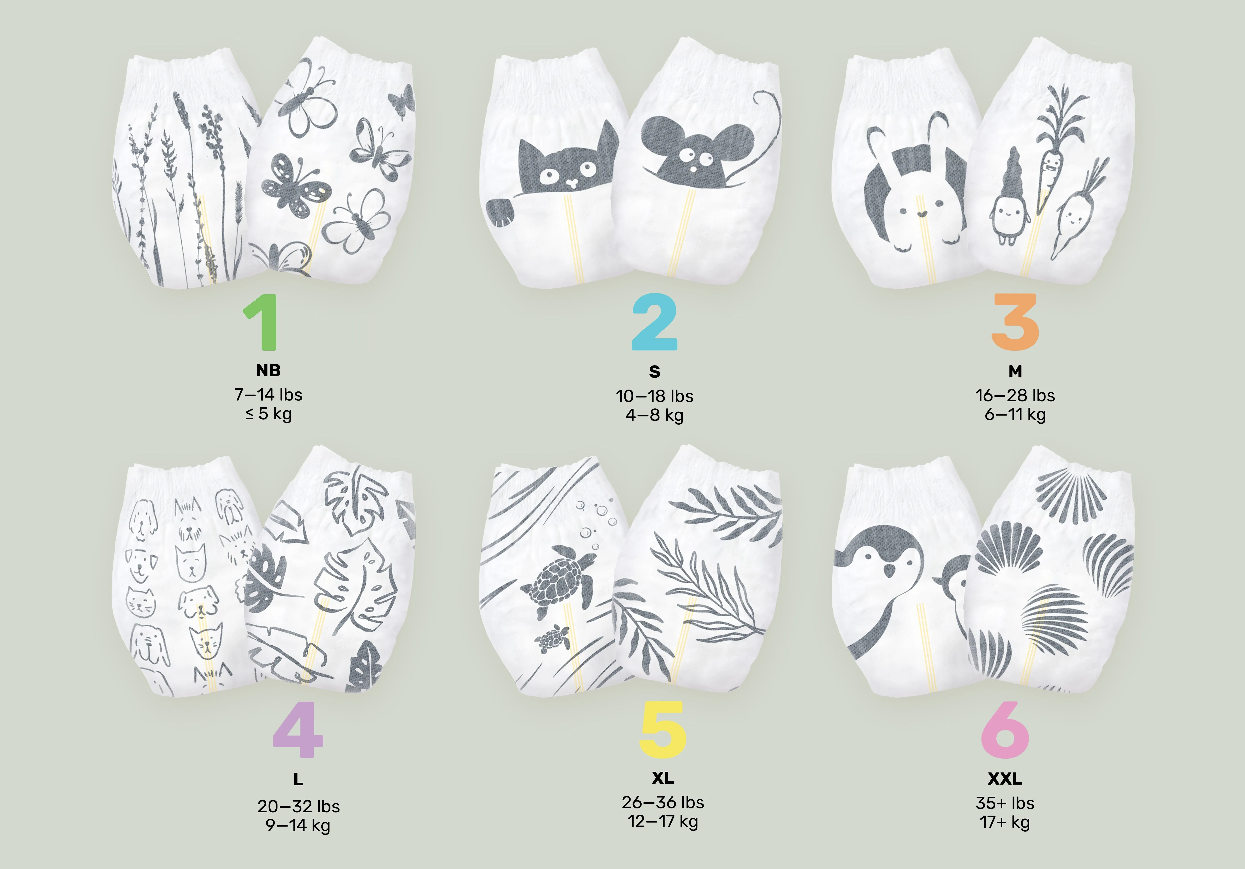 Clear Dry™ Natural Disposable Diapers (Size 1)