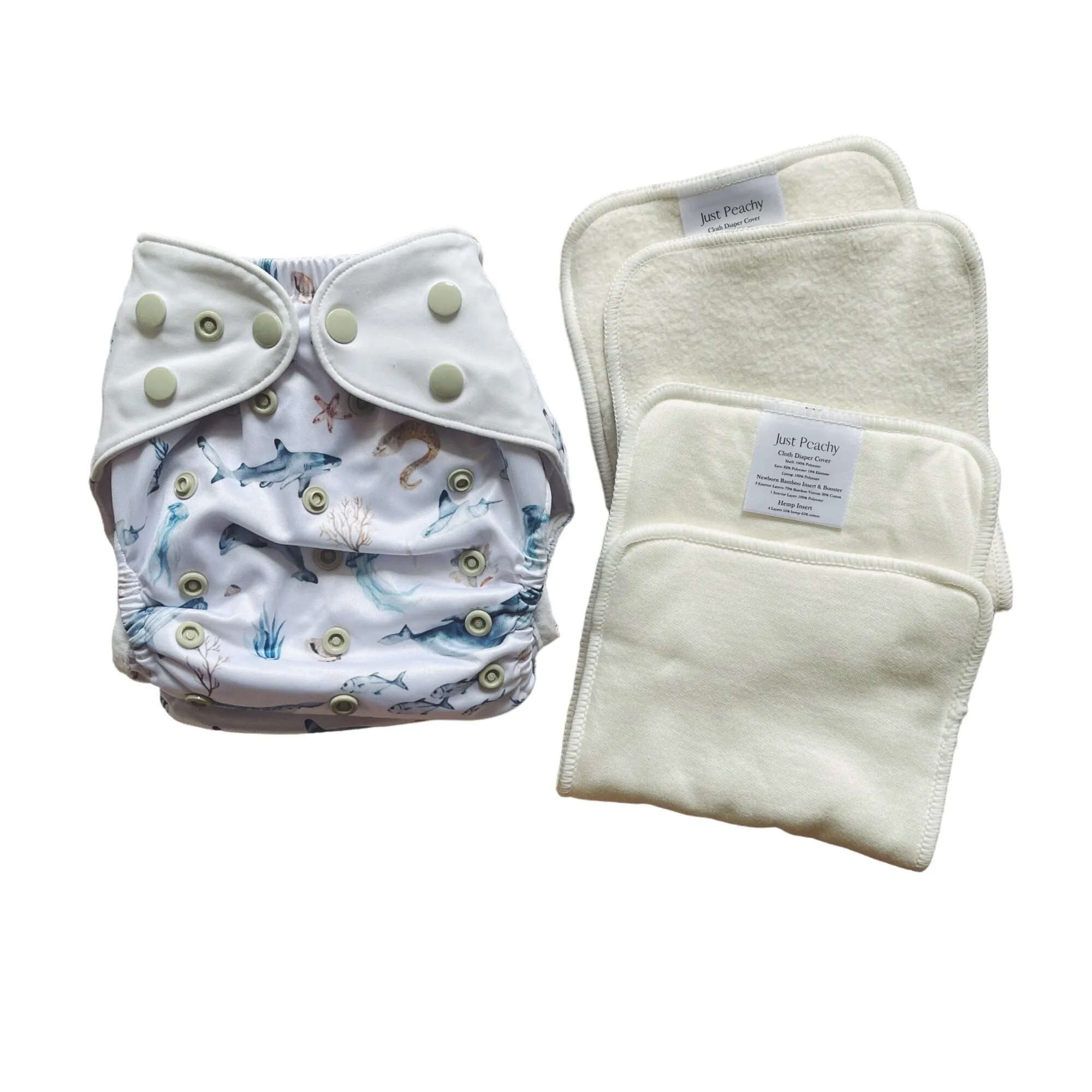 Cloth Diapers - Nature Collection - Single Diaper Set   Inserts