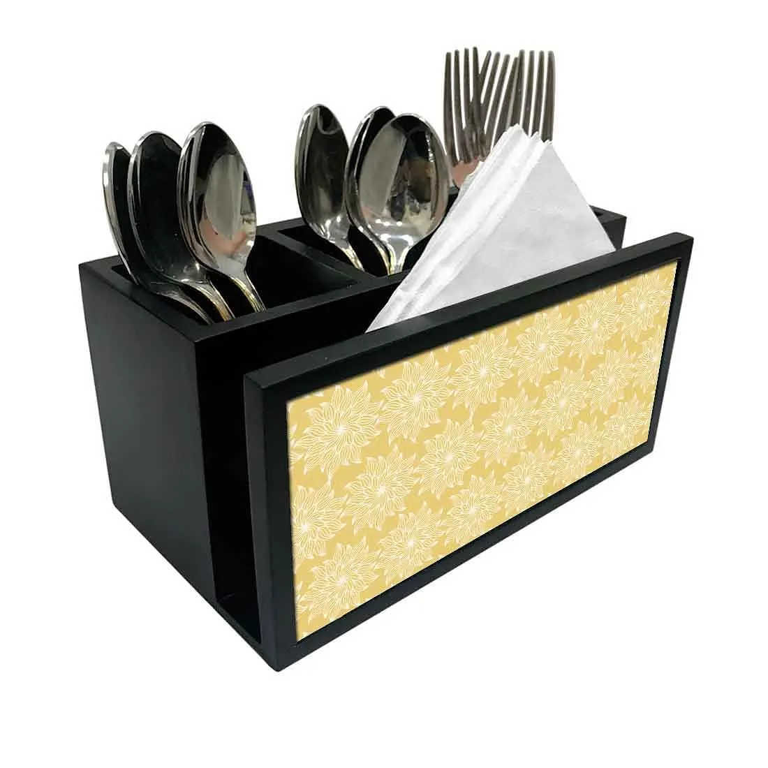Cutlery Tissue Holder Napkin Stand -  Floral Design