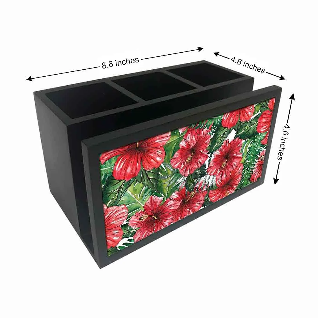 Cutlery Tissue Holder Napkin Stand -  Red Hibiscus