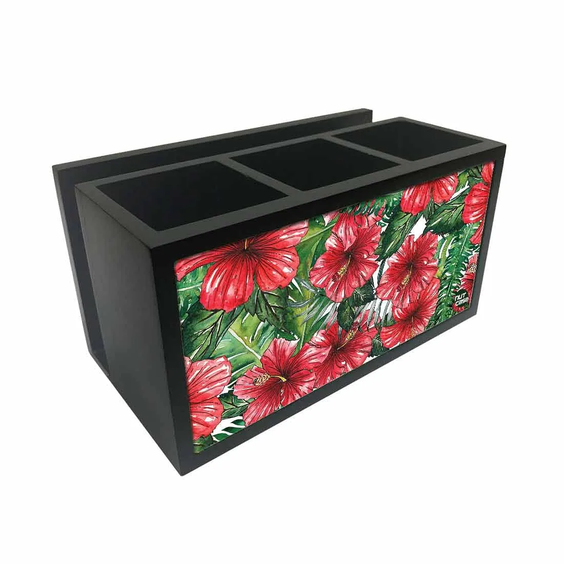 Cutlery Tissue Holder Napkin Stand -  Red Hibiscus