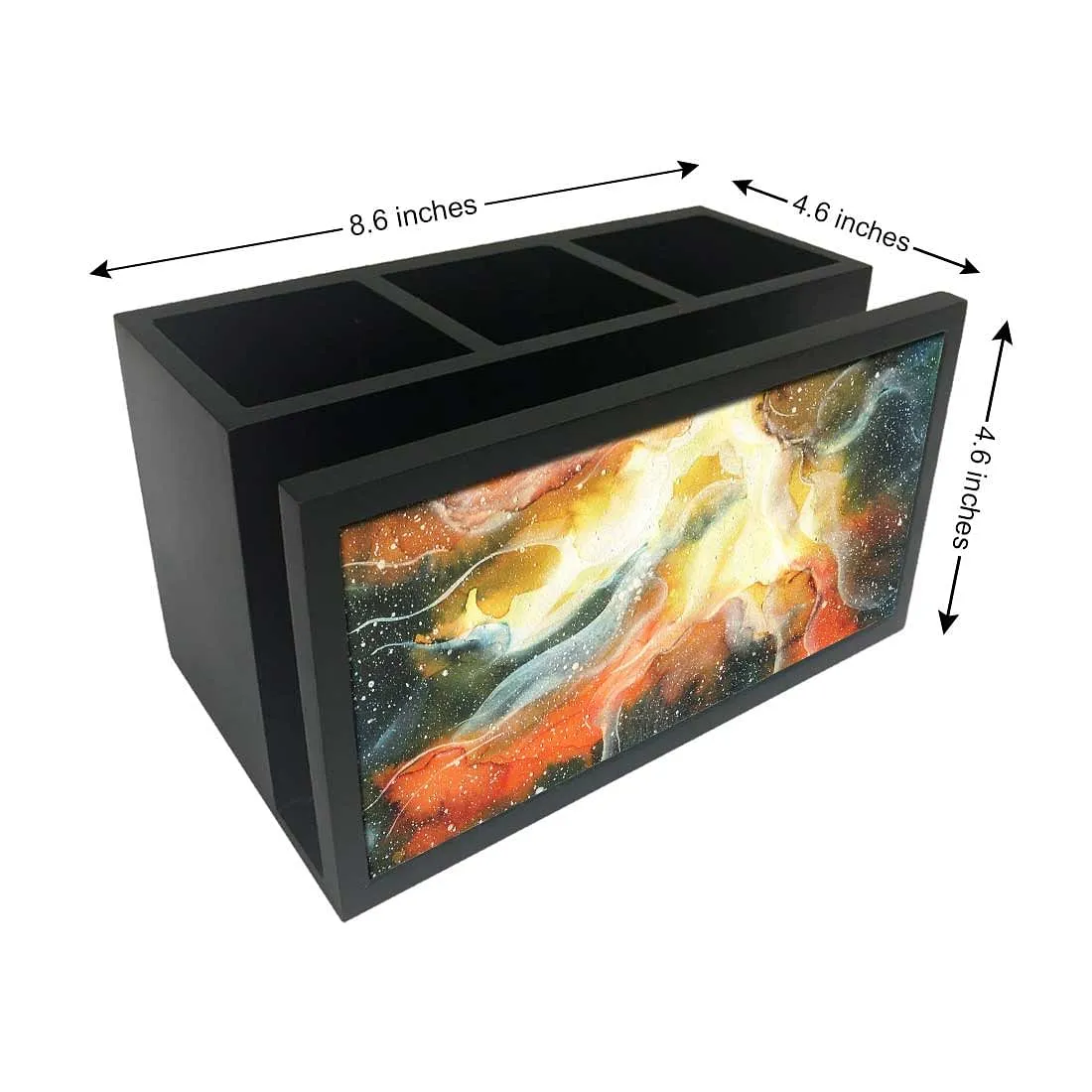 Cutlery Tissue Holder Napkin Stand -  Yellow and Green Space Watercolor