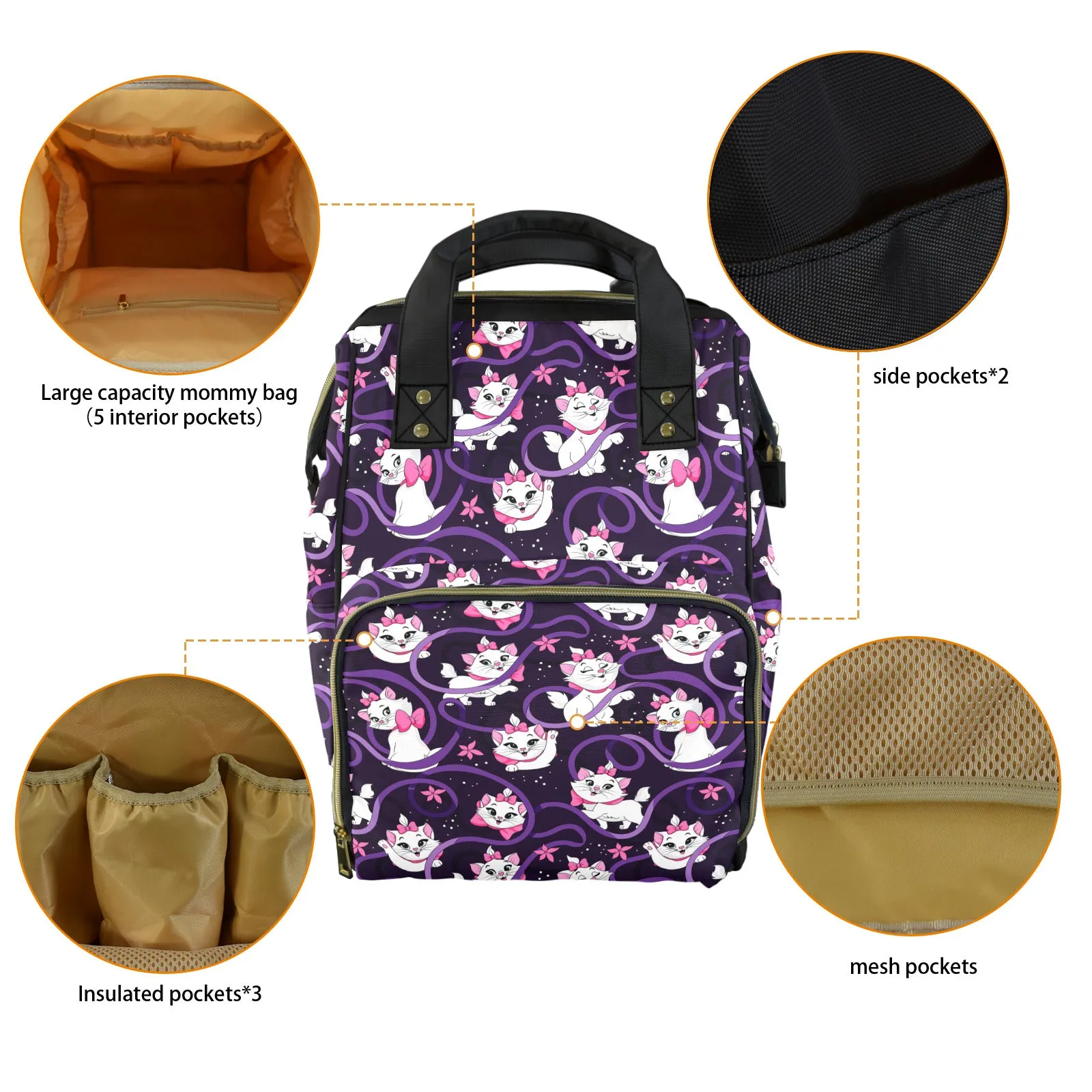 Disney Aristocats Marie Because I'm A Lady Multi-Function Diaper Bag
