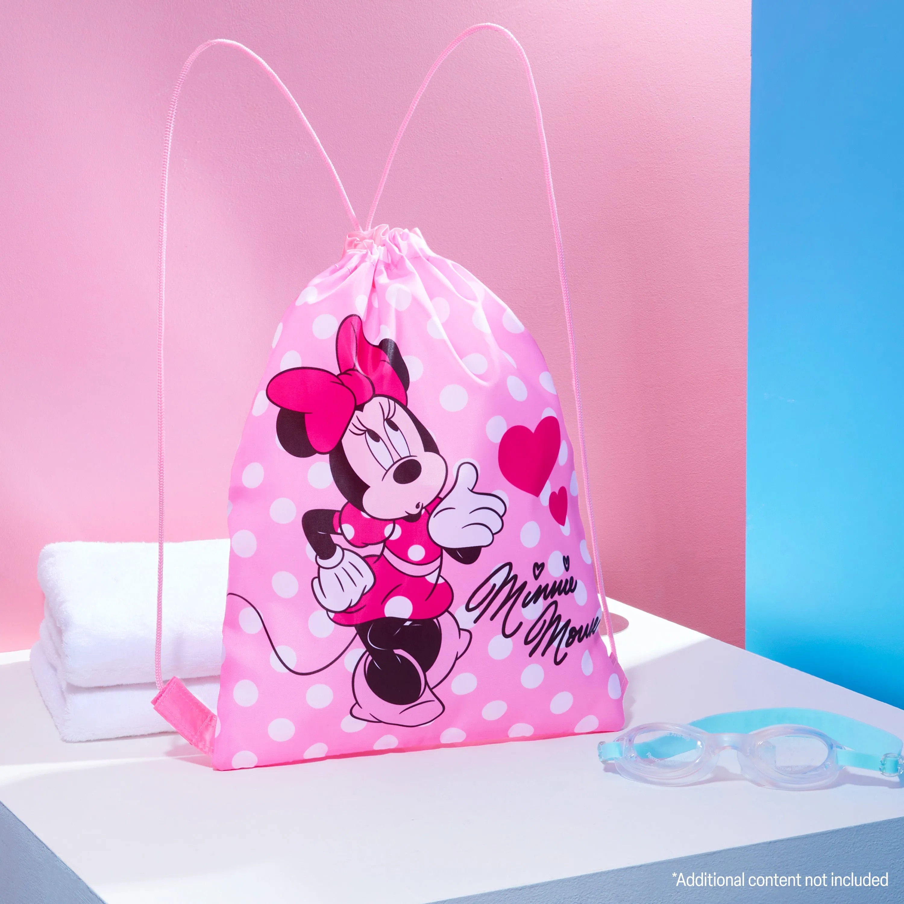Disney Kids Drawstring Bags, 29 x 38cm Swimming Bag with Airflow Vent - Minnie