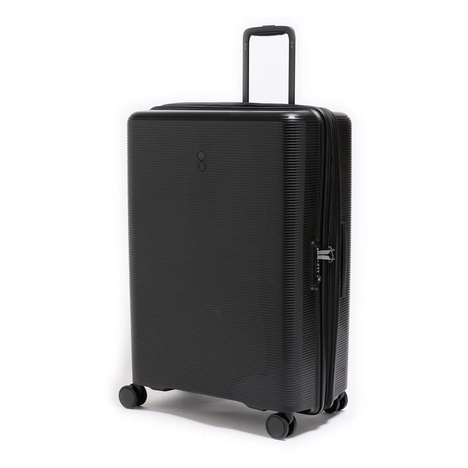 Echolac Forza 75cm Hardcase Expandable 4 Double Wheel Cabin Luggage Trolley Black - PPW005 28 Black