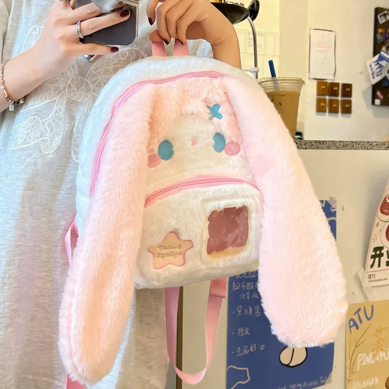 Floppy Bunny Ear Plush Book Bag