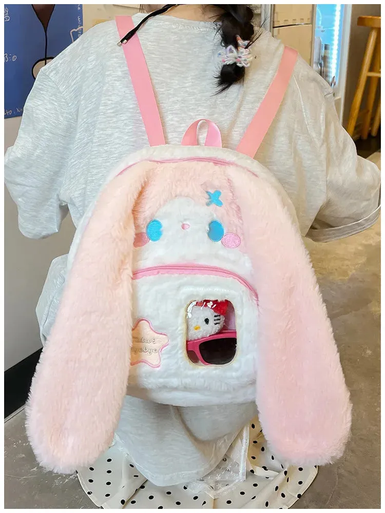 Floppy Bunny Ear Plush Book Bag