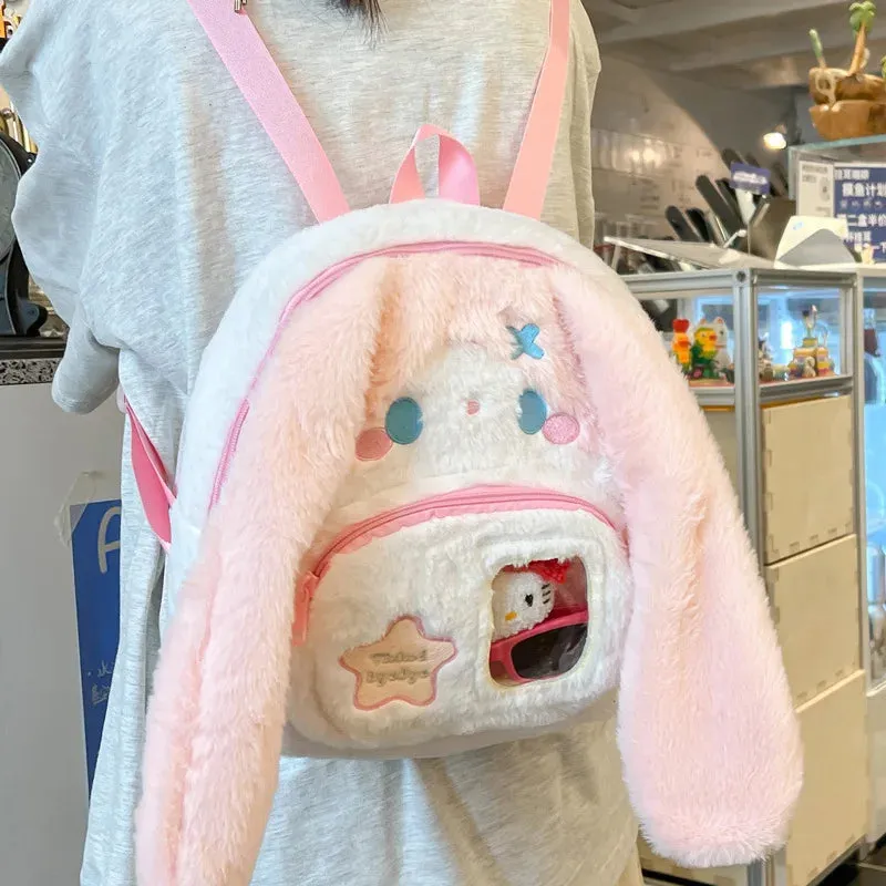 Floppy Bunny Ear Plush Book Bag