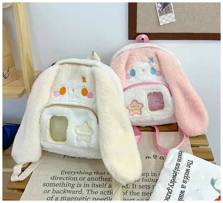 Floppy Bunny Ear Plush Book Bag