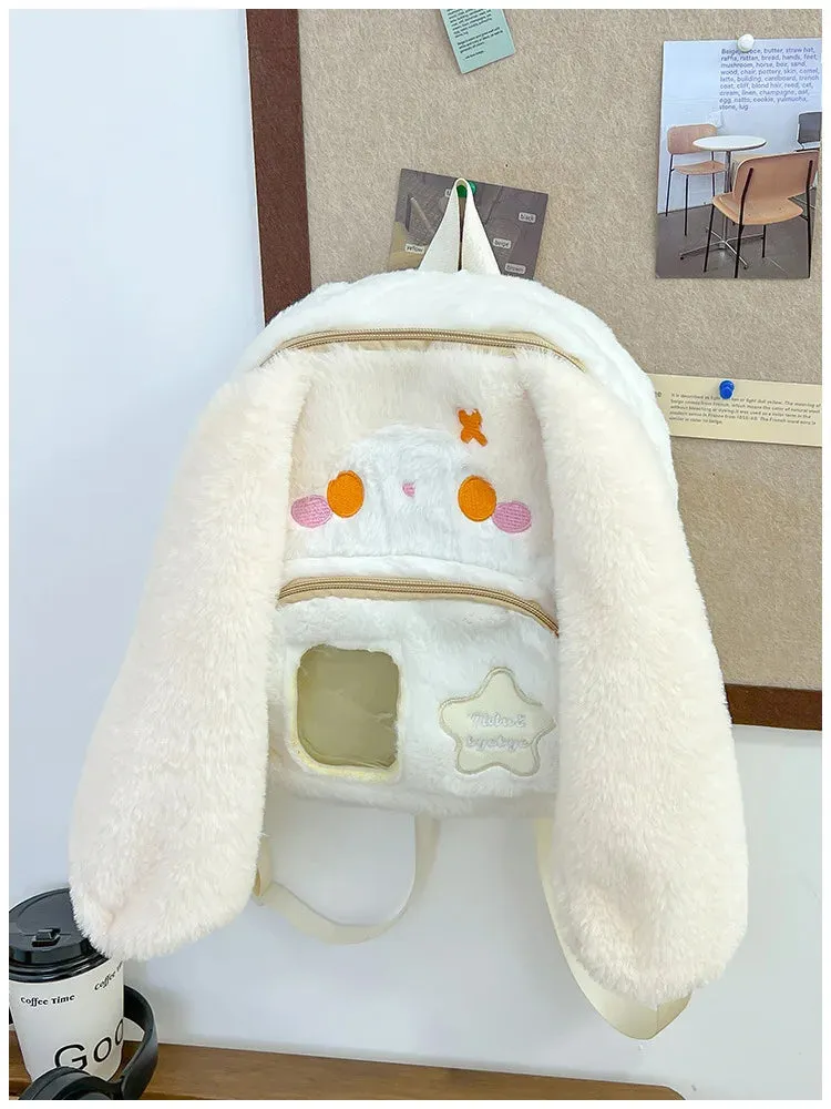 Floppy Bunny Ear Plush Book Bag
