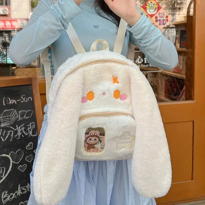 Floppy Bunny Ear Plush Book Bag