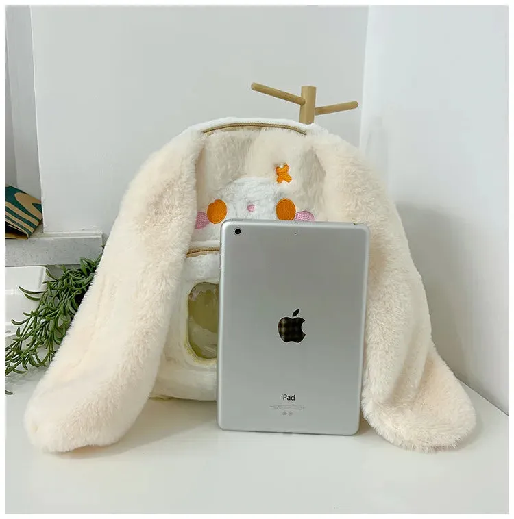 Floppy Bunny Ear Plush Book Bag