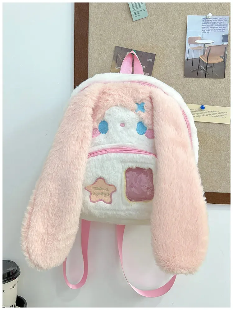 Floppy Bunny Ear Plush Book Bag