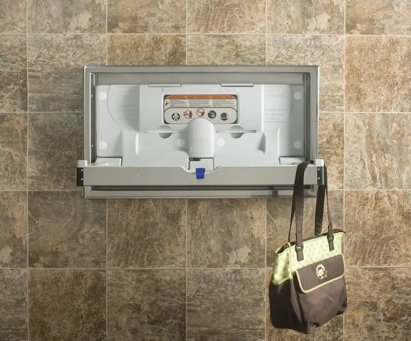 Foundations Horizontal Clad Stainless Steel Commercial Baby Changing Station - Surface Mount