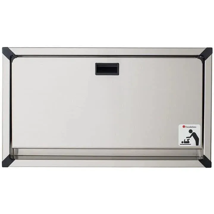 Foundations Horizontal Clad Stainless Steel Commercial Baby Changing Station - Surface Mount
