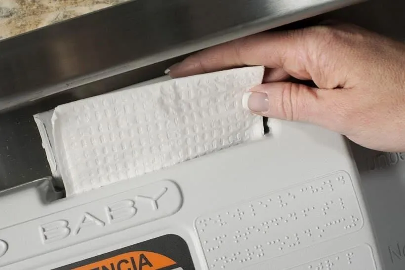 Foundations Horizontal Clad Stainless Steel Commercial Baby Changing Station - Surface Mount