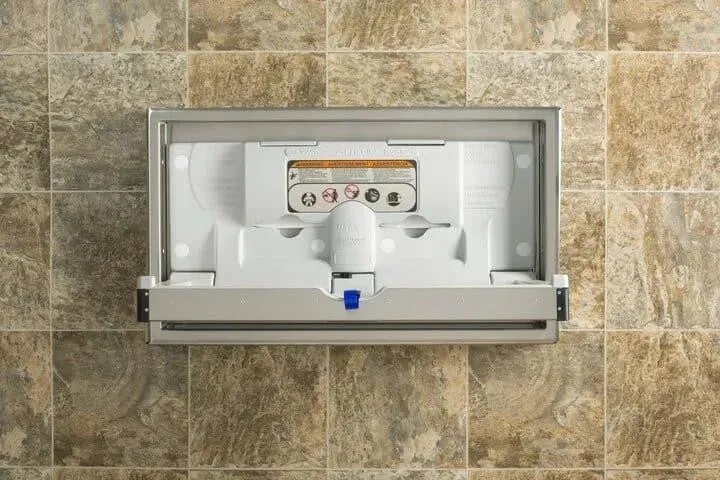 Foundations Horizontal Clad Stainless Steel Commercial Baby Changing Station - Surface Mount