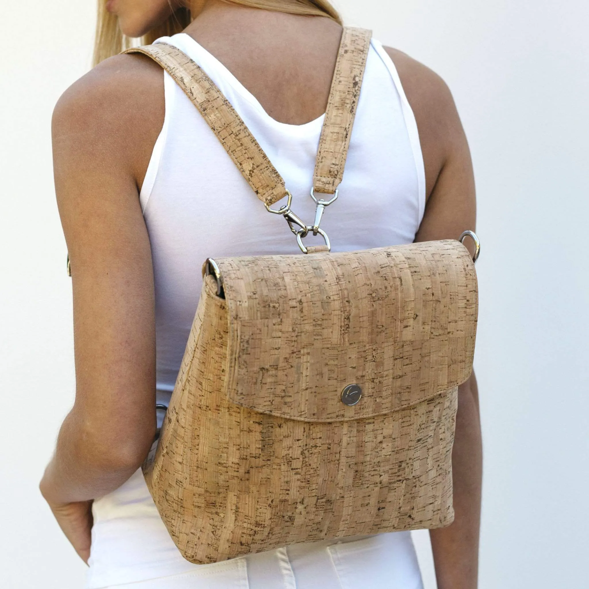 Gemma Vegan Backpack | Natural Cork