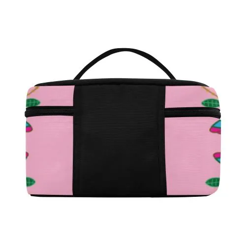 Geometric Floral Fall-Sunset Cosmetic Bag/Large