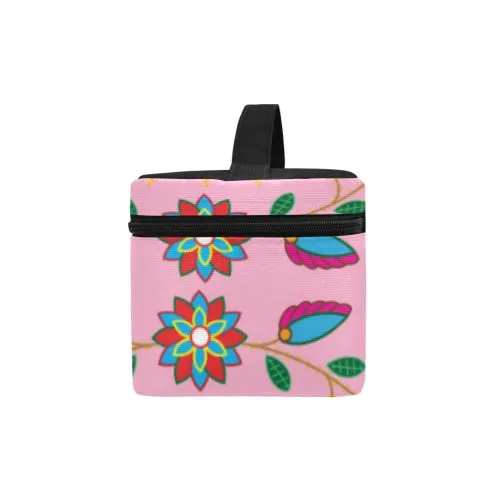 Geometric Floral Fall-Sunset Cosmetic Bag/Large