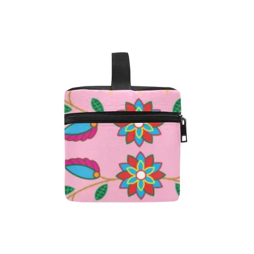 Geometric Floral Fall-Sunset Cosmetic Bag/Large