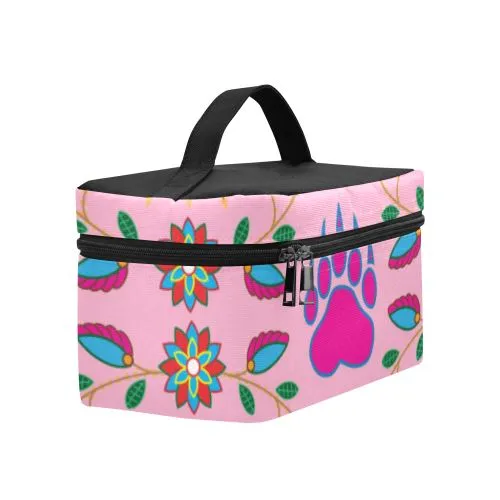 Geometric Floral Fall-Sunset Cosmetic Bag/Large