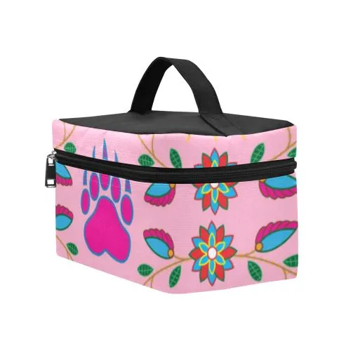 Geometric Floral Fall-Sunset Cosmetic Bag/Large