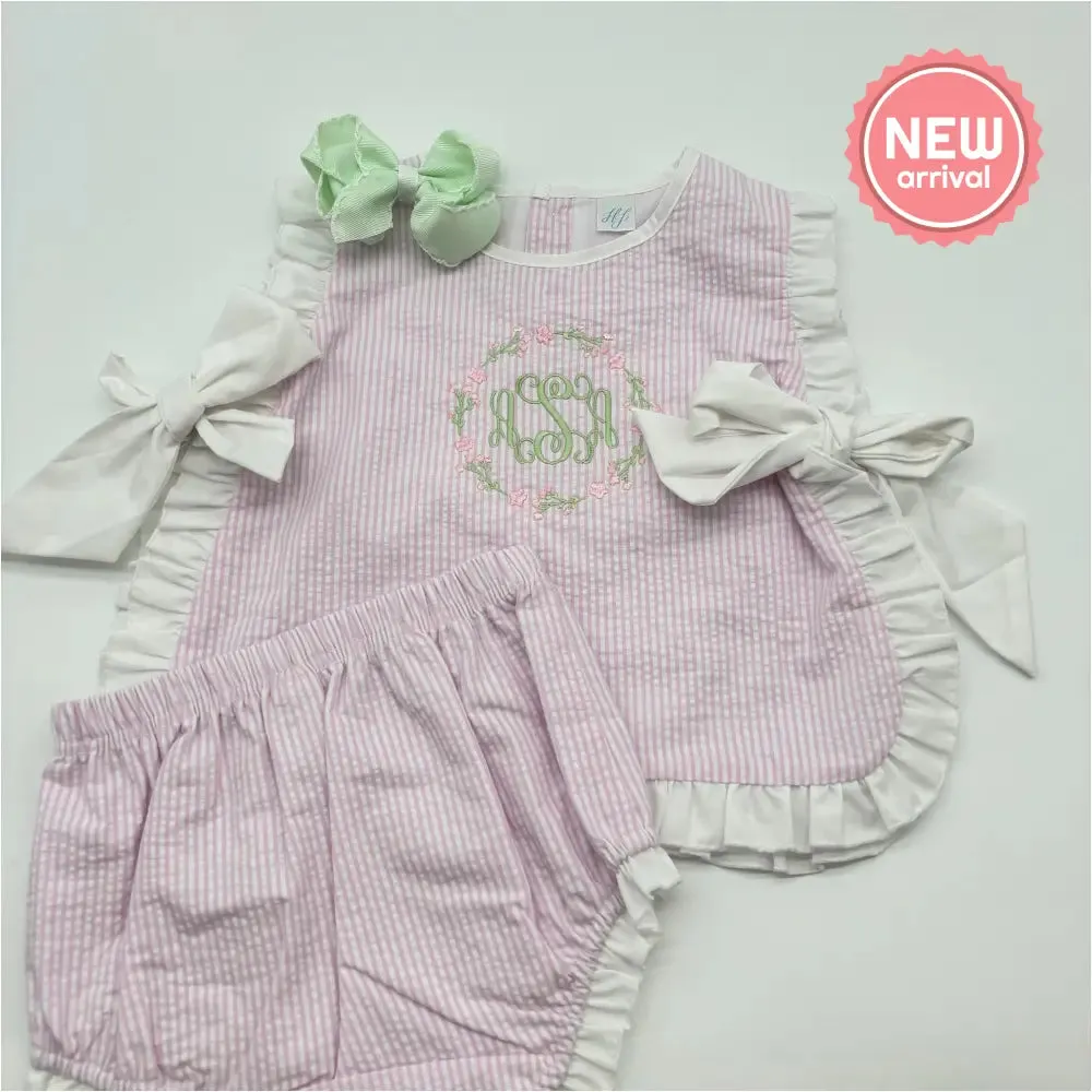 Hampton Light Pink Bow Diaper Set