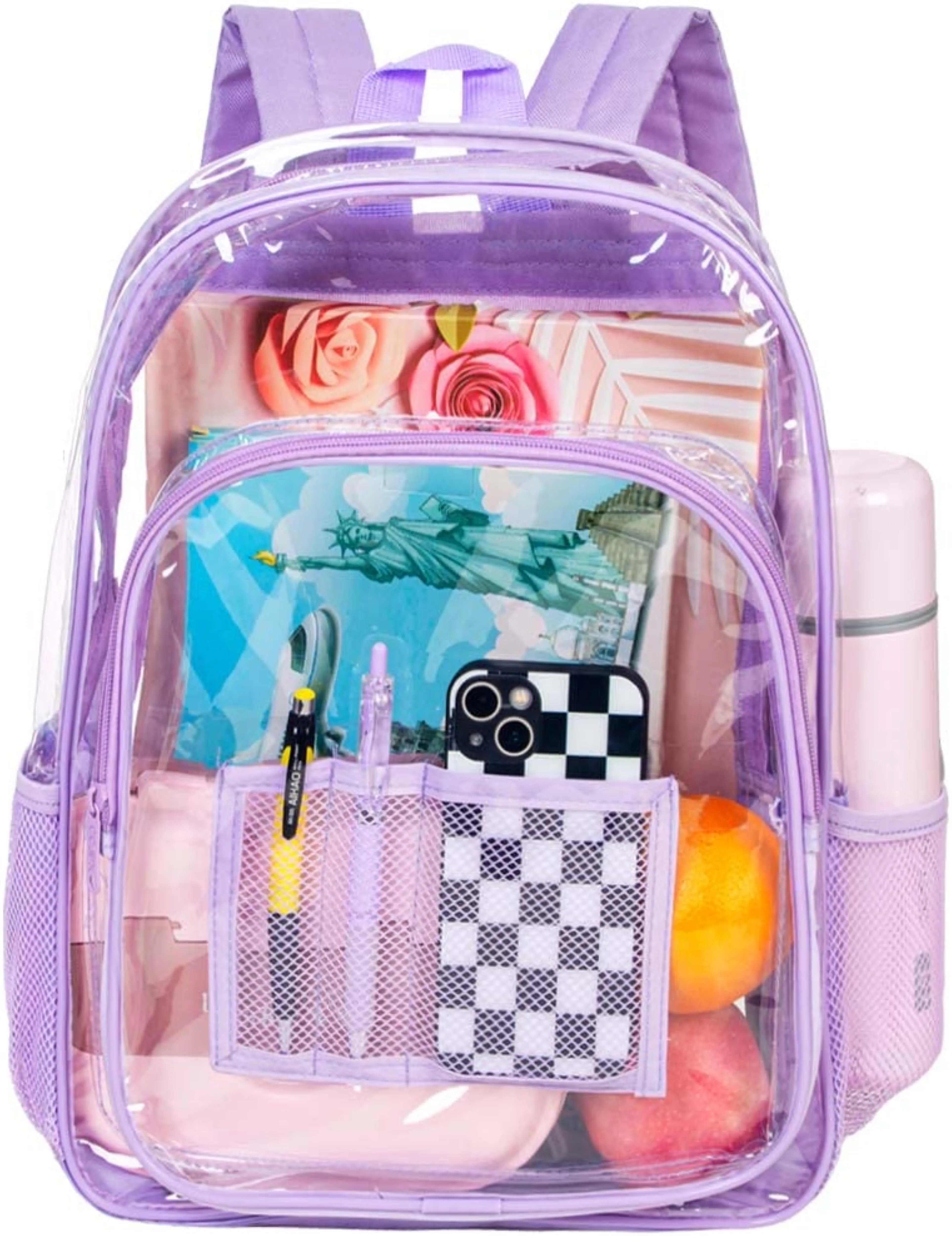 Heavy Duty Blue See Through Clear Trendy Backpack