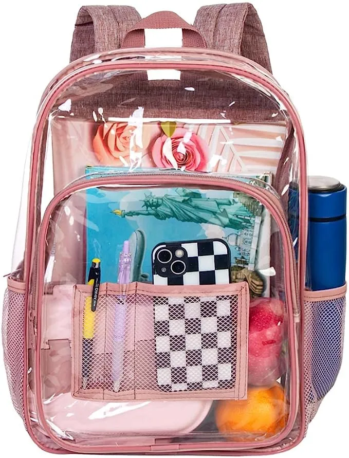Heavy Duty Blue See Through Clear Trendy Backpack