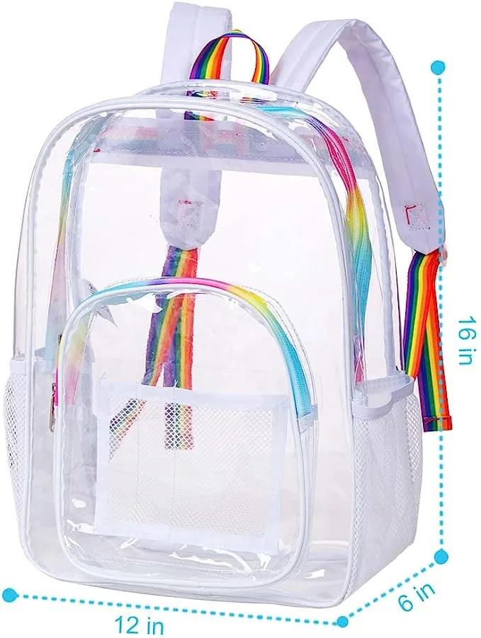 Heavy Duty Blue See Through Clear Trendy Backpack