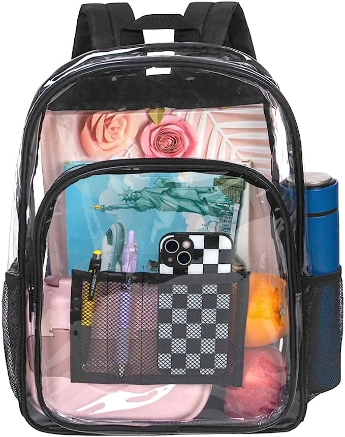 Heavy Duty Blue See Through Clear Trendy Backpack