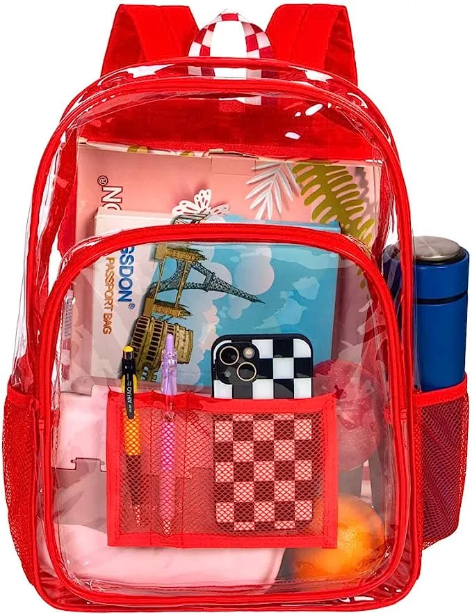 Heavy Duty Blue See Through Clear Trendy Backpack